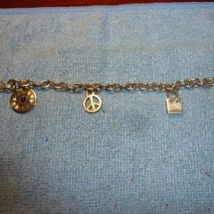 Tiffany & Co Bracelet + 4 Charms  Bracelet 10”